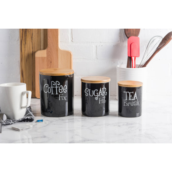 Red Barrel Studio® 3 Piece Coffee, Tea & Sugar Jar Set & Reviews Wayfair